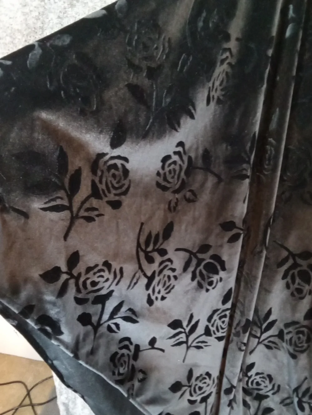 Alberto Capraro Black Burnout Velvet Floral Cape Batwing Gothic Renaissance